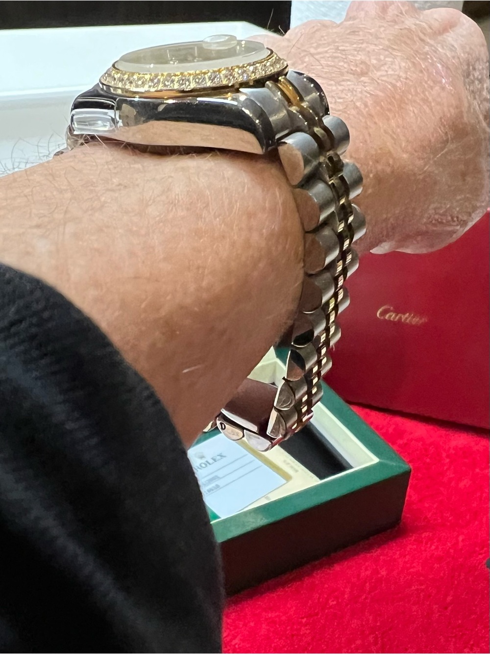 Unknown brand..,  Two-Tone Gold and Silver Diamond Bezel Women's Bracelet Watch - Picture 4 of 16